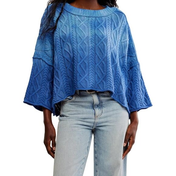 Free People Washed Ashore Sweater | Bellweather Blue | Size XS | Defeat Special - Picture 5 of 8